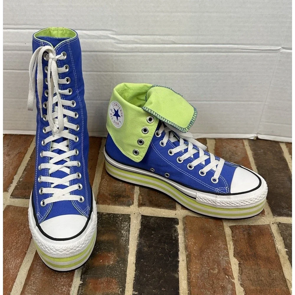 Converse All Star Blue Green High Top Sneakers 10